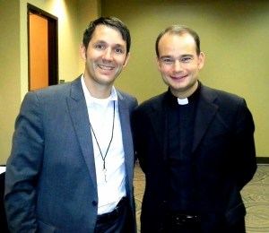 Eric Neubauer with Fr. Roderick of SQPN. The Break was integral in my conversion to the Catholic Church
